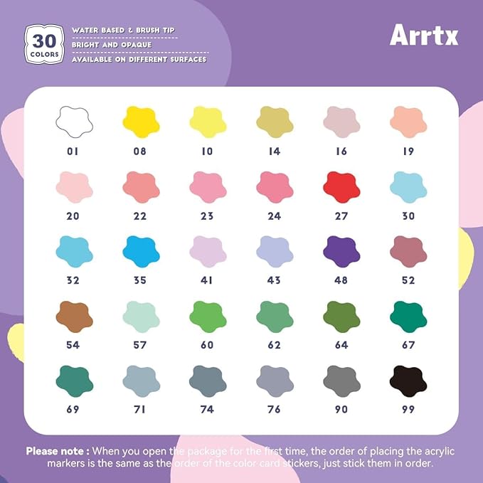 Arrtx 30 Colors Acrylic Paint Pens - Image 5
