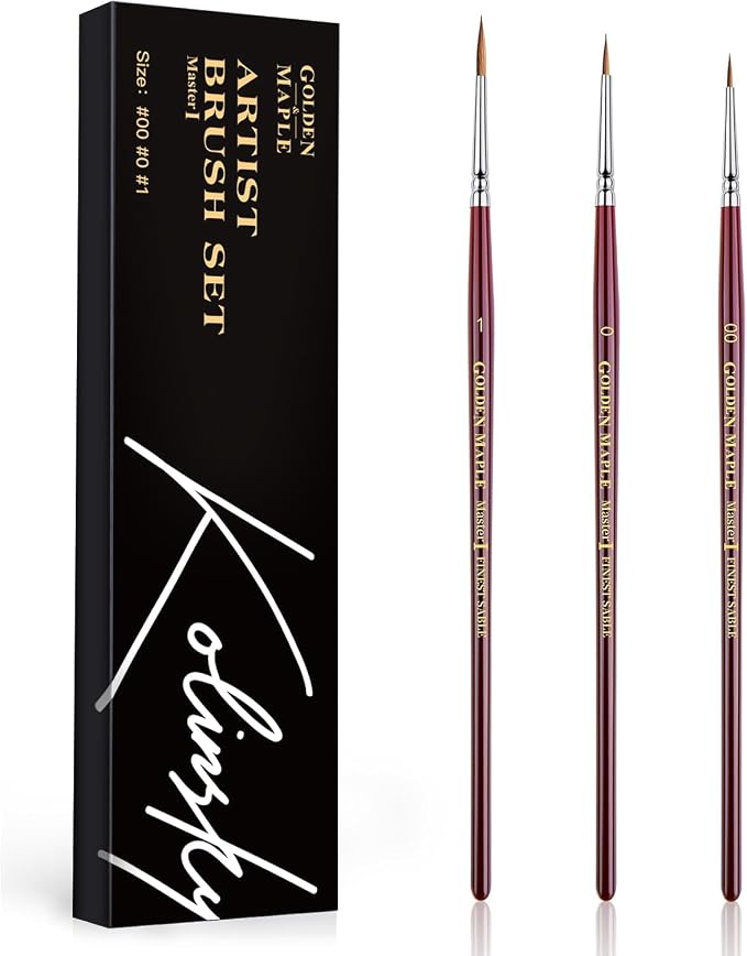 Kolinsky Sable Miniature Paint Brushes, Professional Fine Detail Paint Brushes by goldenmaple