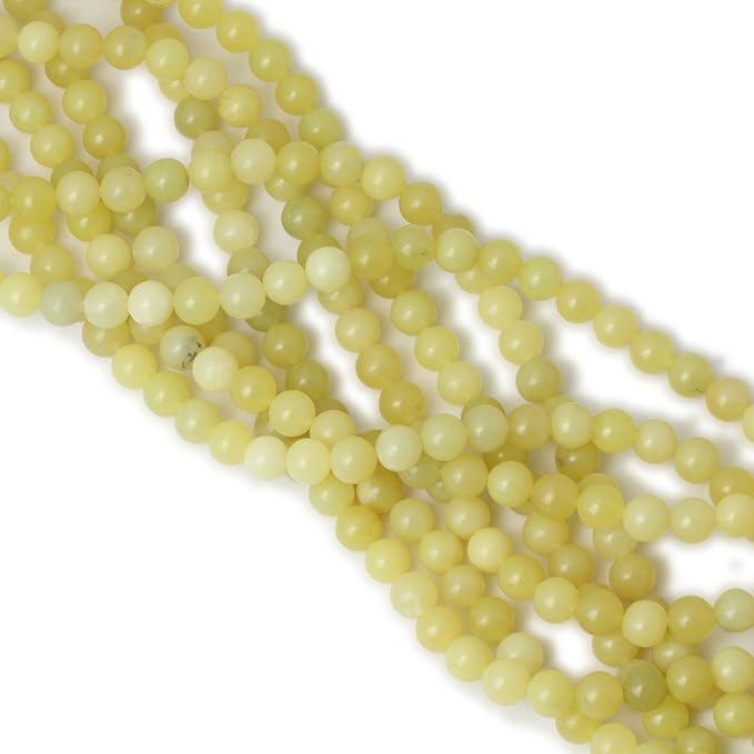 45PCS 8mm Natural Yellow Lemon Jade Gemstone Round Loose Beads - Image 4
