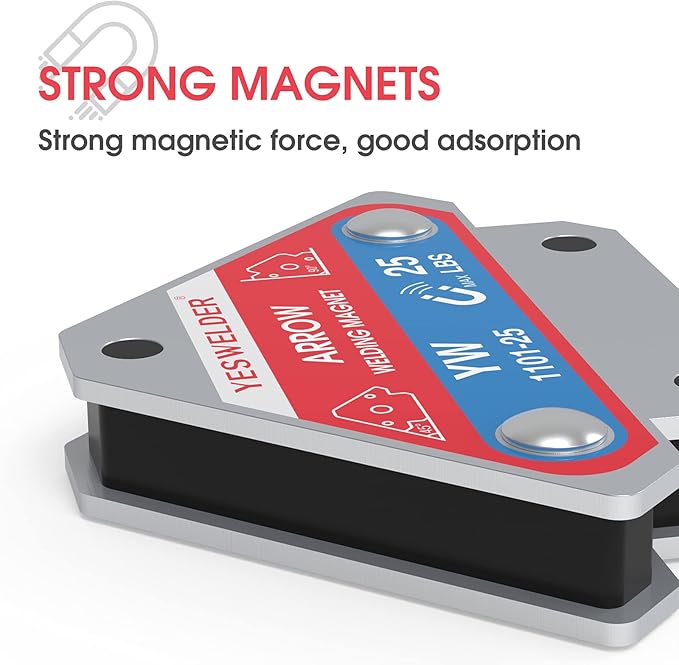 YESWELDER 25 LB & 50LB & 75 LB Welding Magnet 6 Pieces of Magnetic Welding Holder 25 LBS/ 50 LBs 75 LBs Holding Power Welding Accessories