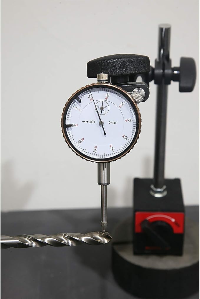 NORTOOLS Dial Indicator with Magnetic Base 0-1.0" & Point Set Dial Test Indicator 0.001" Precision Measuring Gauge Tools Kit， Magnetic Dial Indicator Base Holder with Fine Adjustment