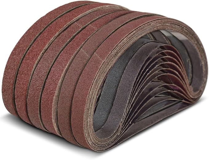 1/2x18 1/2 x 18 Inch Sanding Belt Pack 1/2-Inch x 18-Inch,60 Pcs(10 Each of 40 60 80 120 150 240 Grits) Aluminum Oxide for Sander