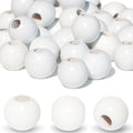 240Pcs White Wood Beads 16mm by Dabaiitechann