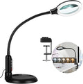 10X Magnifying Glass with Light and Clamp, 5 Color Modes Stepless Dimmable by TOMSOO