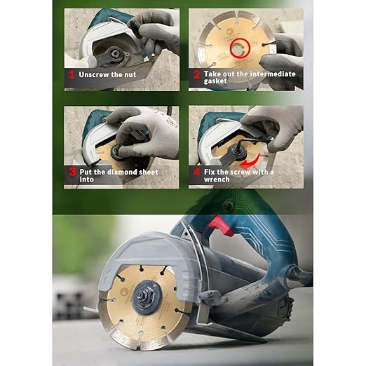 LSS 4 1/2 Inch Diamond Saw Blade,Dry or Wet Cutting Saw Blades for Sharp Cutting Concrete Stone Brick Masonry, Broadened Cutter Head (4.5")