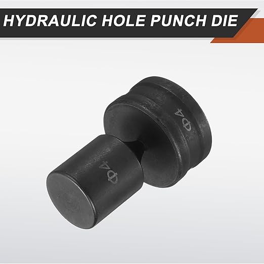 HARFINGTON Hydraulic Hole Punch Die Φ4mm Round Hole 40Cr Steel Electric Punching Kit for CH70 Electric Punching Machine, Black
