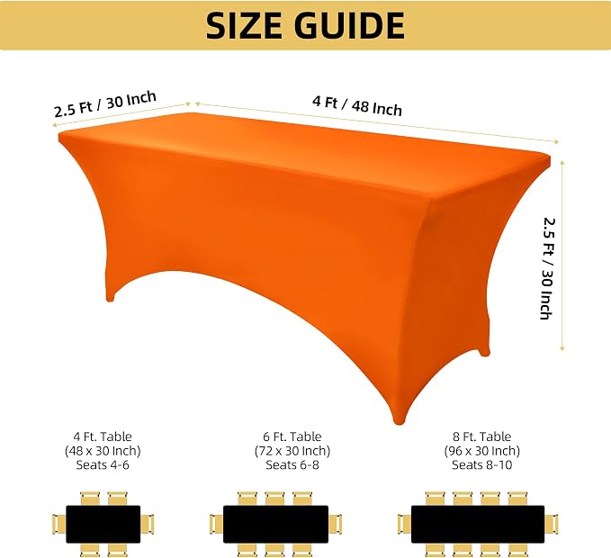 2-Pack 4ft Spandex Table Covers - Image 4