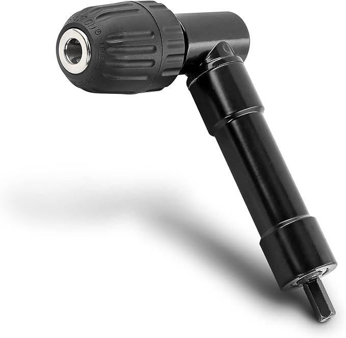 Cordless Right Angle Drill Adapter, 90 Degree Adapter Drill 8mm Hex Shank Power Tool Attachment (Chuck Range: 0.8mm-10mm)
