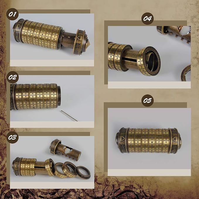 Cryptex Da Vinci Code Mini Cryptex Lock Puzzle Boxes - Image 6