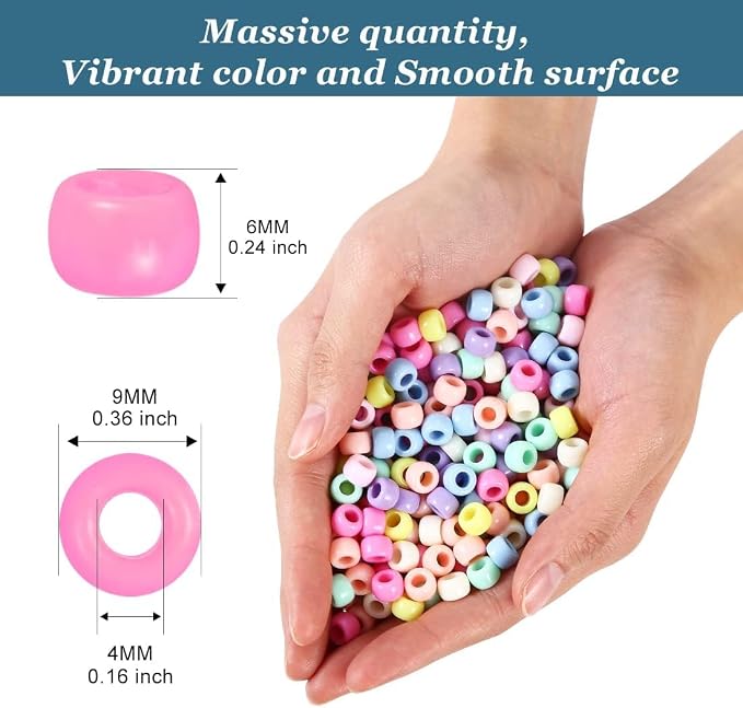 3000+ pcs Pony Beads, Beads for Hair Braids, Beads for Crafts, Plastic Beads - Image 2