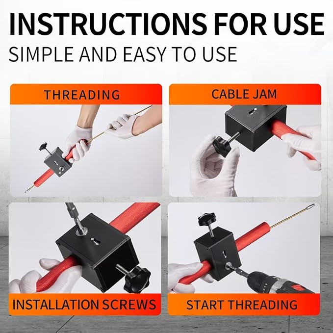 Wall Wiring Machine Cable Hidden Pipe Threading Device, Cable Pulling Tool, Automatic Stringing Electrical Wire Puller, for Hydroelectric Wiring