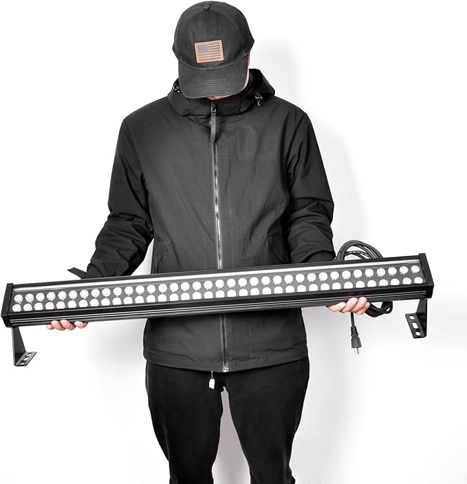 72W LED Bar Light, 5700K Crystal Bright White, 100-277VAC, Adjustable Lighting Directions, Waterproof LED Wall Washer Light Bar for Batting Cages, Commercial Advertising Billboards, Car Washing