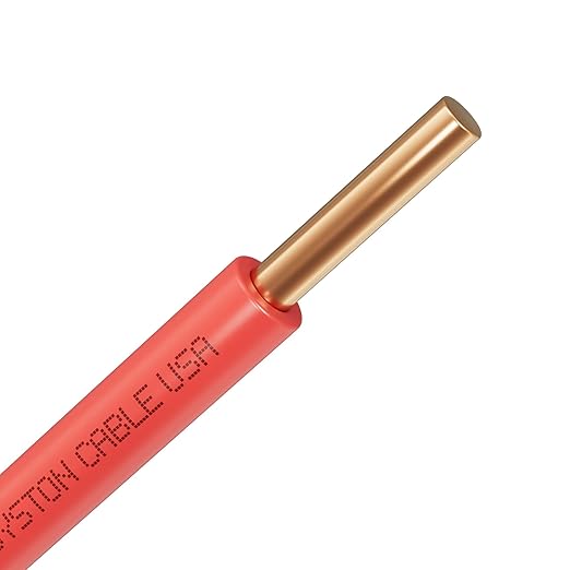 14 AWG Tracer Wire 600V 100% Solid Copper Conductor Direct Burial Underground, Red Tracer Wire for Locating Underground Pipes and Lines Electrical Wire Gas Water Sewer Pipe and Fiber Optic, 250 FT