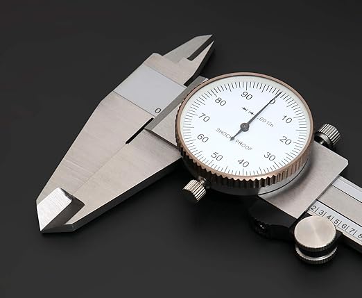 Accusize Industrial Tools 0-8'' by 0.001'' Precision Dial Caliper, Stainless Steel, in Fitted Box, P920-S218