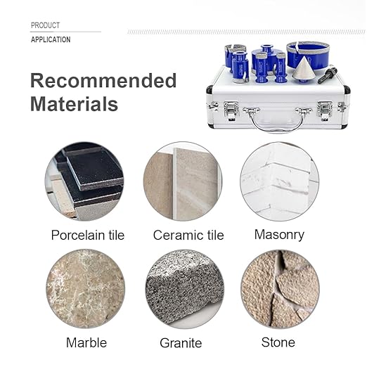 SHDIATOOL Diamond Drill Core Bits,Tile Drilling Core Hole Saw Cutter for Porcelain Marble Ceramic Granite with SDS Plus Adapter 8pcs(20/25/35/50/75/100/2inch/SDS)