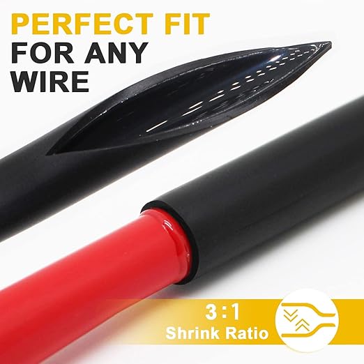 TKDMR 65 Ft 1/4" Heat Shrink Tubing - 3:1 Ratio Marine Grade Heat Shrink,Wire Cable Adhesive Lined Tube Insulation Seal Against Moisture Corrosion and Air Leakage.Black
