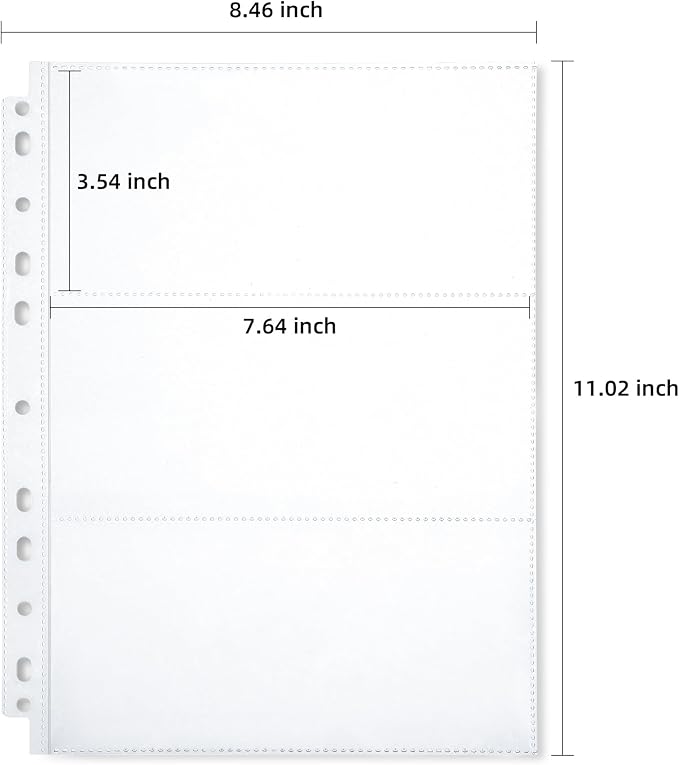 150-Sheets Double-Side 3-Pocket Currency Pages - Image 2