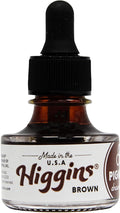 Higgins Brown Pigmented Drawing Ink by Higgins