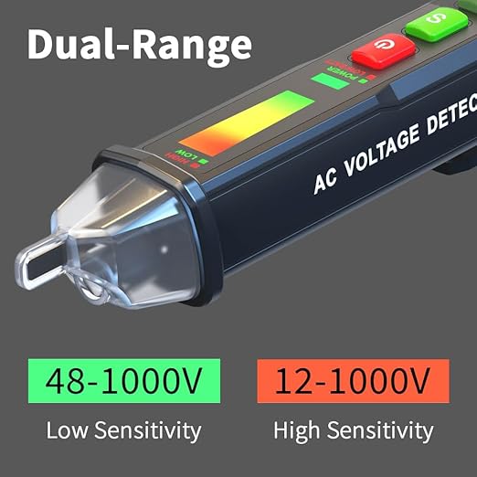 Non Contact Voltage Detector Electrical Tester Pen Voltage Tester 12V-1000V Dual Sensitivity LED Alert Reliable Wire Power Tester Buzzer Alarm Wire Breakpoint Finder