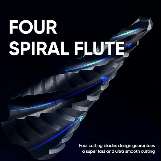 toolant Four Spiral Flute Cobalt Step Drill Bit Set(Pro Max), 1/8"-7/8"(3pcs) Impact Ready Unibit Step 1/4" Hex Shank Step Bits for Metal, Stainless Steel, Aluminum, Wood, Plastic