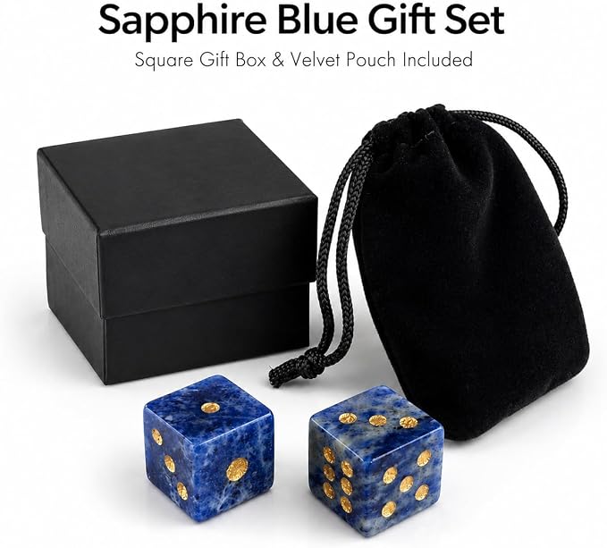 2PCS Crystal D6 Dice, 16mm Natural Gemstone Mahjong Dice Set Stone Dice - Image 4