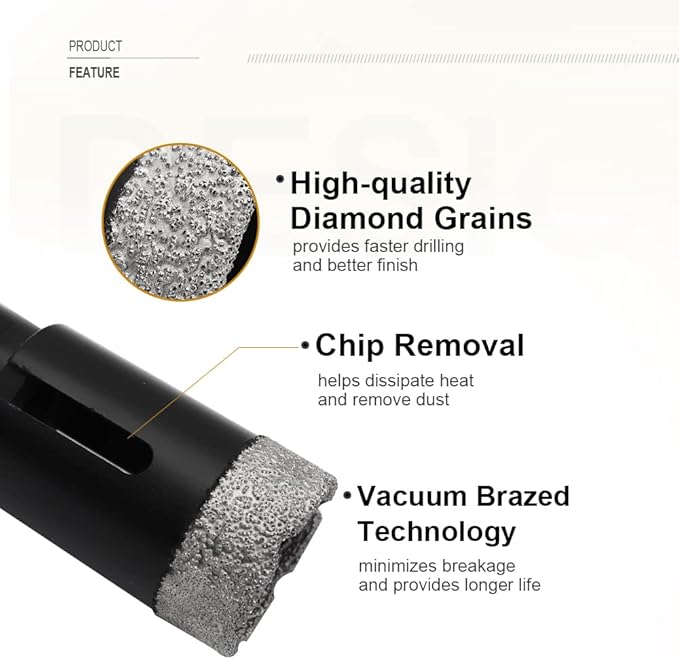 SHDIATOOL Diamond Core Drill Bits 6 Inch for Porcelain Ceramic Tile Marble Brick Vacuum Brazed Hole Saw 152mm
