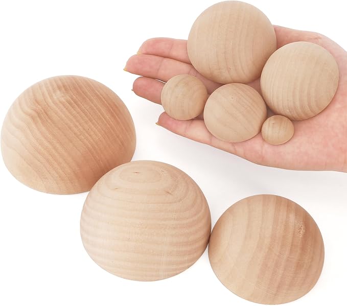 ZENFUN 8 Pcs 8 Sizes Half Round Pottery Tools Set, Wooden Ceramic Top Tool Clay - Image 4