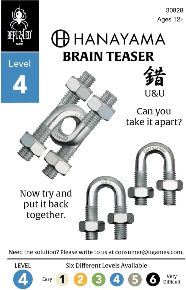 BePuzzled |U&U Hanayama Metal Brainteaser Puzzle Mensa Rated Level 4, - Image 2