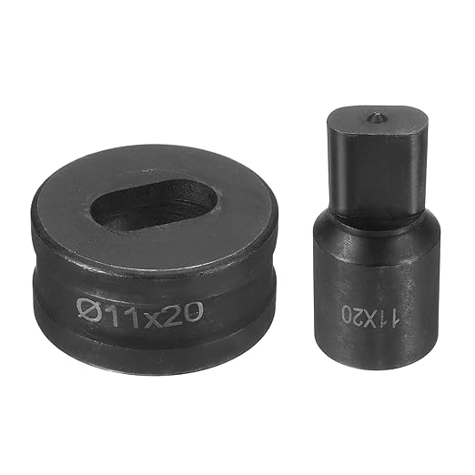 HARFINGTON Hydraulic Hole Punch Die Φ11×20mm Oval Hole 40Cr Steel Electric Punching Kit for CH70 Electric Punching Machine, Black
