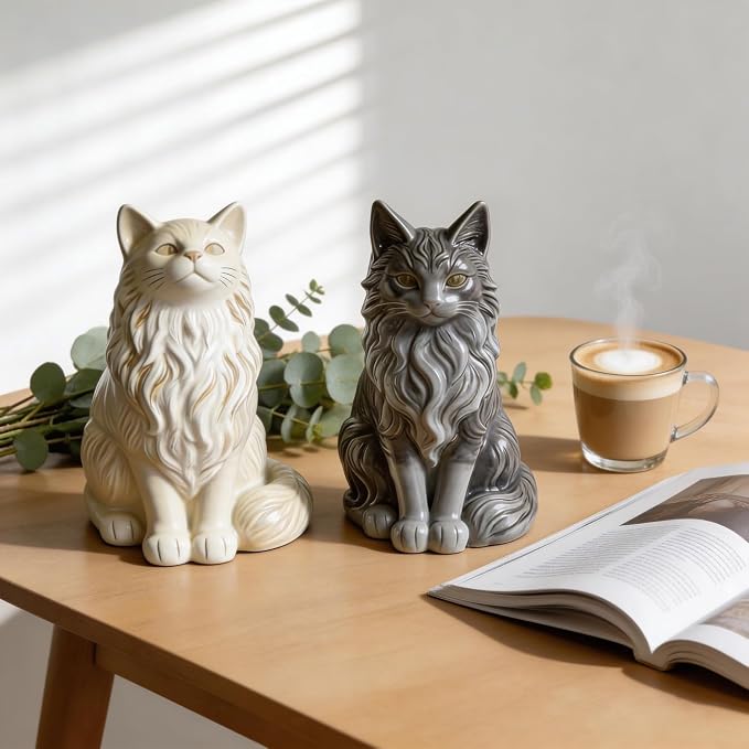 2 Pack Maine Coon Cat Silicone Molds, 3D Sitting Cat Candle Mold | Food-Grade - Image 3