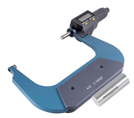 Accusize Industrial Tools 4-5''/100-125 mm by 0.00005''/0.001 mm 2 Keys Electronic Digital Outside Micrometer, Metric/Imperial, Md71-0005