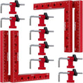Fivepears 4 Pack 90 degree positioning square clamps set for woodworking, 7.1" x 7.1"(18 x 18cm) aluminum precision right angle corner clamp for square picture frame tool box cabinet drawer and wood
