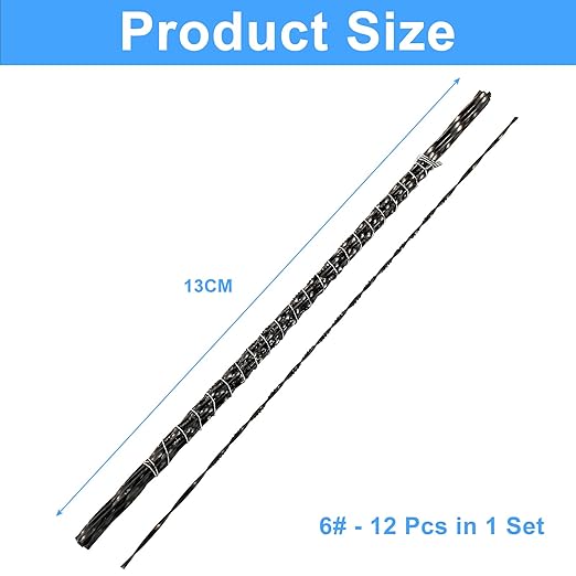 Murtenze 12PCS Spiral Scroll Saw Blades, Plain End Saw Blades Assortment for Wood Metal Cutting Sawing Carve (#6 Fine Wood Cutting)