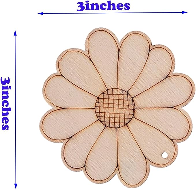 90PCS Unfinished Blank Wooden Cutouts Craft - Image 4