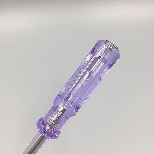 Fielect Voltage Tester Voltage Detector Pen Circuit Tester Tool Slotted Screwdriver Test Pencil JR-168 AC/DC 100-500V Purple Clear 1pcs