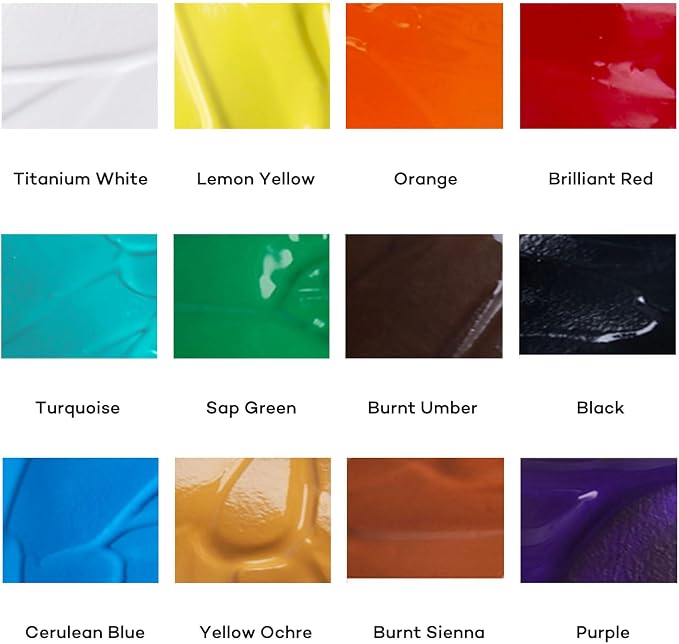 Mont Marte Signature Basic Color Acrylic Paint Set, Semi-Matte Finish, Suitable - Image 2