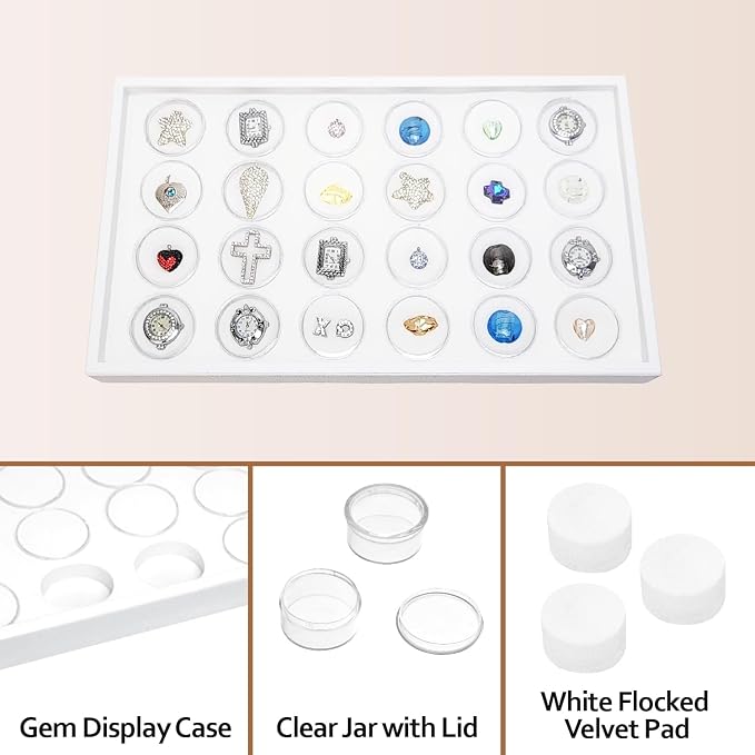 Ikee Design 24 Gem Showcase Stackable Jewelry Display Tray - Image 4