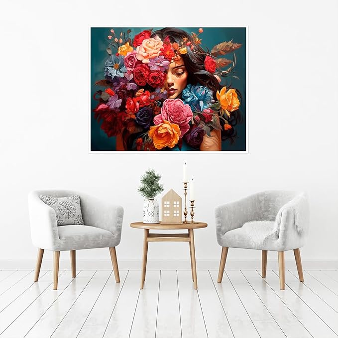 Clendo Flower Woman Paint by Numbers Kit - Image 6