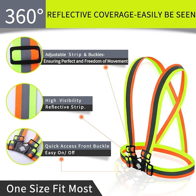 Dazonity High Visibility Safety Vest,10 Packs, Black,Lightweight,Adjustable & Elastic Vest,Hi Vis Reflective Strips, Fit for Men & Women, Construction,Cycling, Runnning, Surveyor