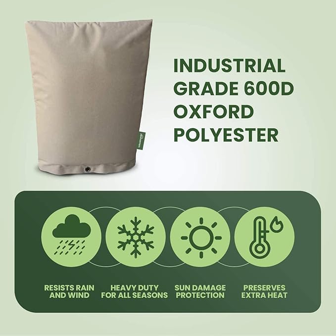 The Original Pipe Insulation Cover (5˚F) Winter Pipe Insulation (UV-Coated),Pump Cover, Sprinkler Irrigation Valve Cover, Backflow Preventer Freeze Protection (17W X 24H 4-Way)