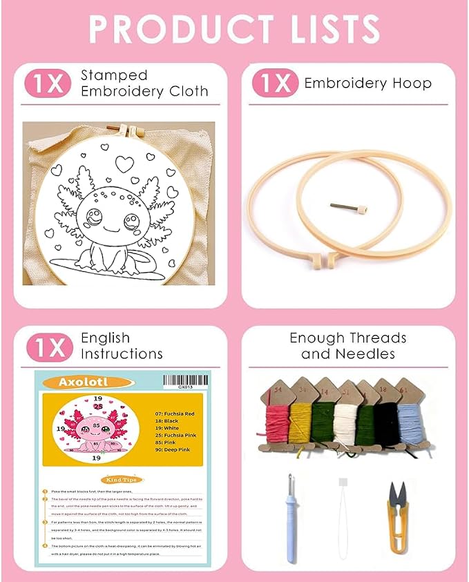 TCDZMYGS Salamander Punch Needle Kits, Cute Axolotl Punch Needle Kits - Image 4
