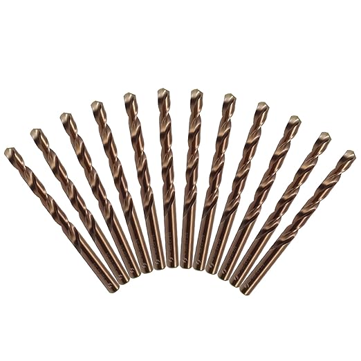 12pcs 3/8" Cobalt Drill Bits, M35 Drill Bits for Metal, Stainless Steel, Cast Iron, Wood, Plastic, Fully Ground from Pro Edge Technology