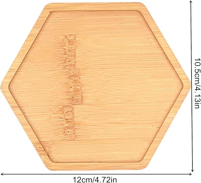4PCS Mosaic Bamboo Coasters for Crafts, Blank Base Trays, Drinking Cup Coaster - Image 2