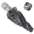 MABLEVI M35 Four Spiral Flute Cobalt Step Drill Bit 1/4" - 3/4", Wear-Resistant TiAlN Coated 1/4" Hex Shank Unibit Step Bit for Metal, Stainless Steel, Aluminum, Wood, Plastic（9 Sizes）