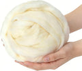 3.4oz Felting Wool Coconut Milk, Needle Felting Wool, Wool Roving by %22VNAKER%22+Flagship