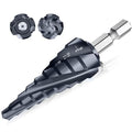 M35 Four Spiral Flute Cobalt Step Drill Bit, 1/4"-3/4" Wear-Resistant TiAlN Coated Four-Flute Step Bit, 1/4" Hex Shank Unibit Step Bit for Metal, Stainless Steel, Aluminum, Wood, Plastic