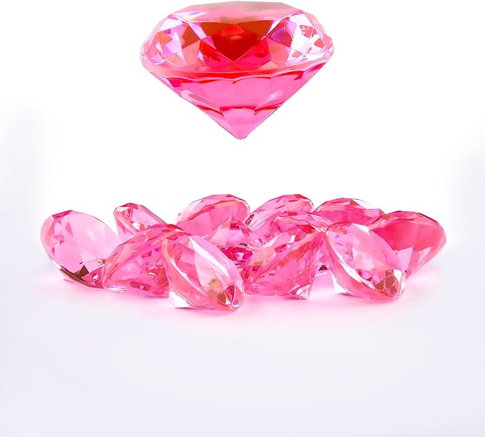 Niceup 26PCS Pink Acrylic Diamond Big Gemstones 1.5in Princess Pirate Mermaid by Niceup