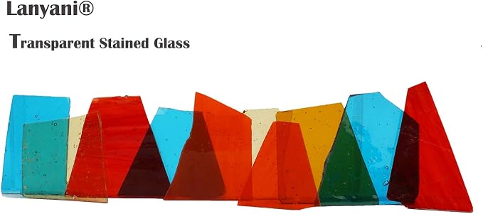 Lanyani Transparent Cathedral Stained Glass Pieces Sheets, Glass Mosaic Tiles - Image 5