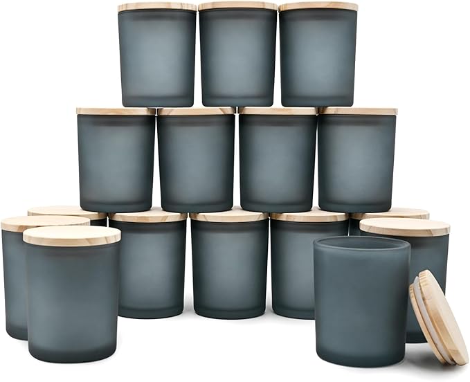 SHOWIN Thick Candle Jars for Making Candles 16 Pcs, 7 OZ Empty Jars by Showin