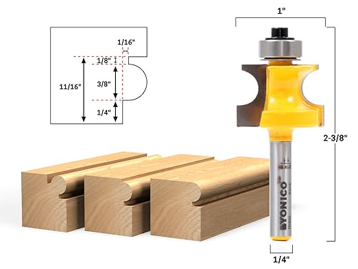 YONICO Bullnose Beading Router Bits 3/8-Inch Bead 1/4-Inch Shank 13192q